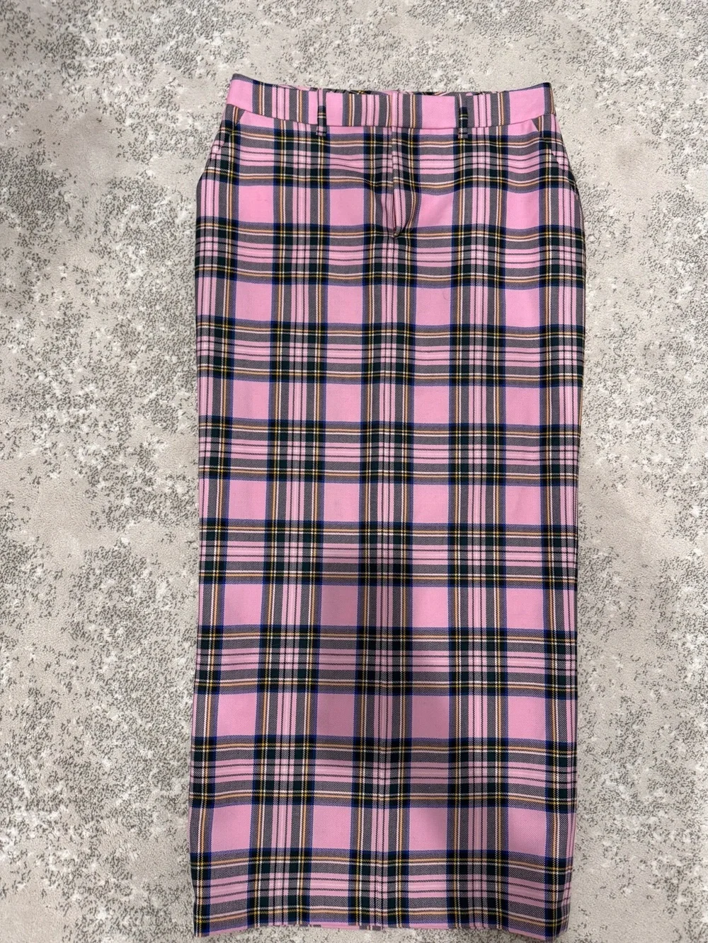AREA Pink & Black Plaid Tailored Blazer and Skirt Set